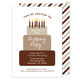 Brown Tiered Cake Birthday Invitations Image 3 of 7